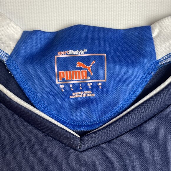 Puma Italia FIGC Soccer Jersey Men Large Blue Stripes Dry Cell Italy - Picture 6 of 12